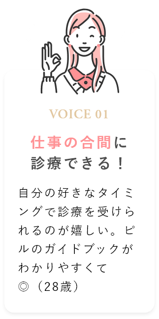 仕事の合間に診療できる！