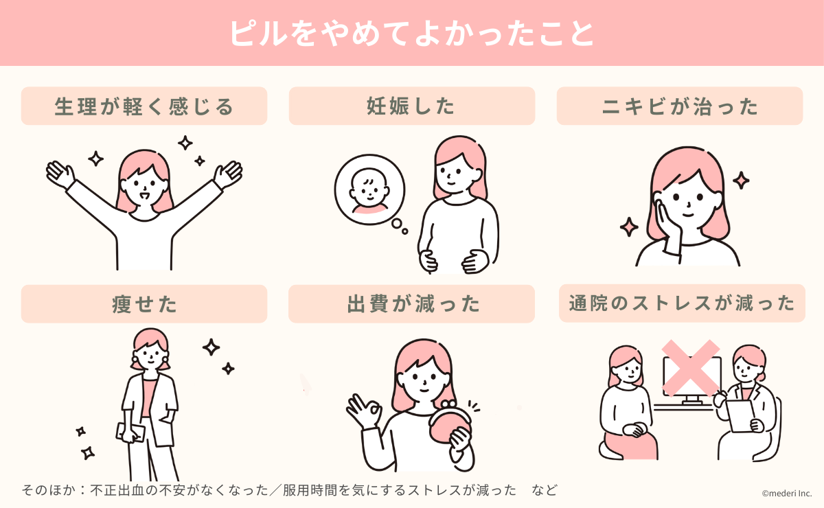 ピルをやめてよかったことのイメージ