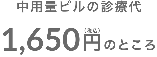 中用量ピルの診療1,650円