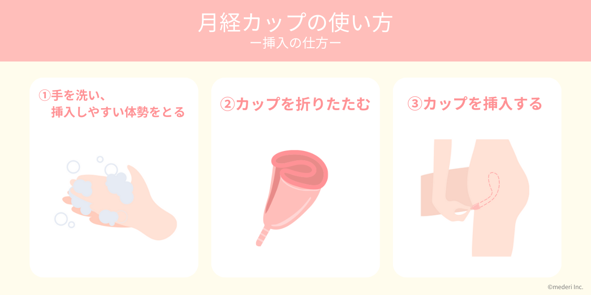 月経カップの使い方_挿入の仕方のイメージ