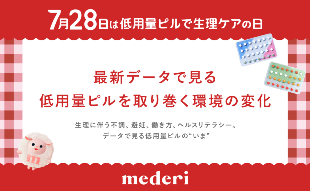 7月28日は「低用量ピルで生理ケアの日」最新データで見る低用量ピルを取り巻く環境の変化 生理に伴う不調、避妊、働き方、ヘルスリテラシー。データで見る低用量ピルの“いま”